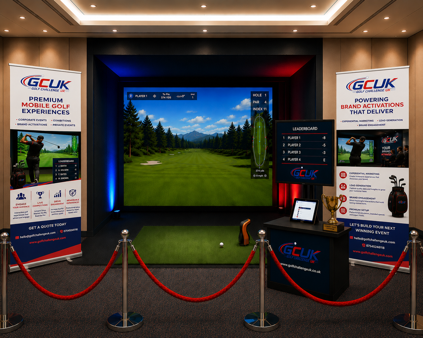 Golf Challenge UK Simulator set-up